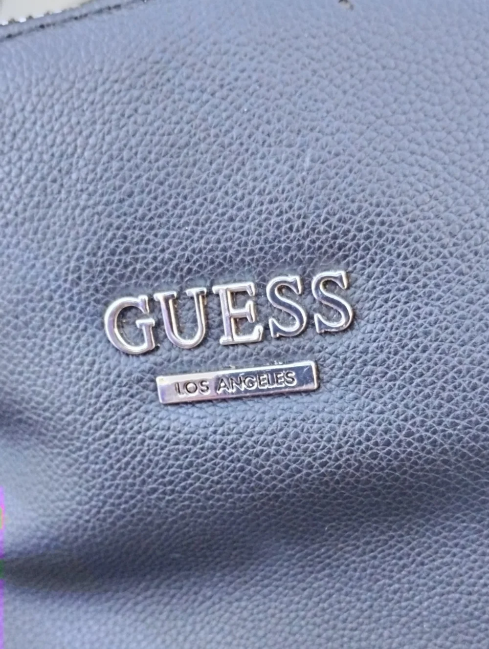 GUESS Black Faux Leather Backpack with Logo